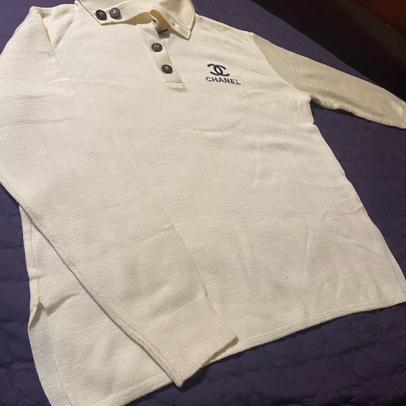 Chanel cream sweater long sleeve new